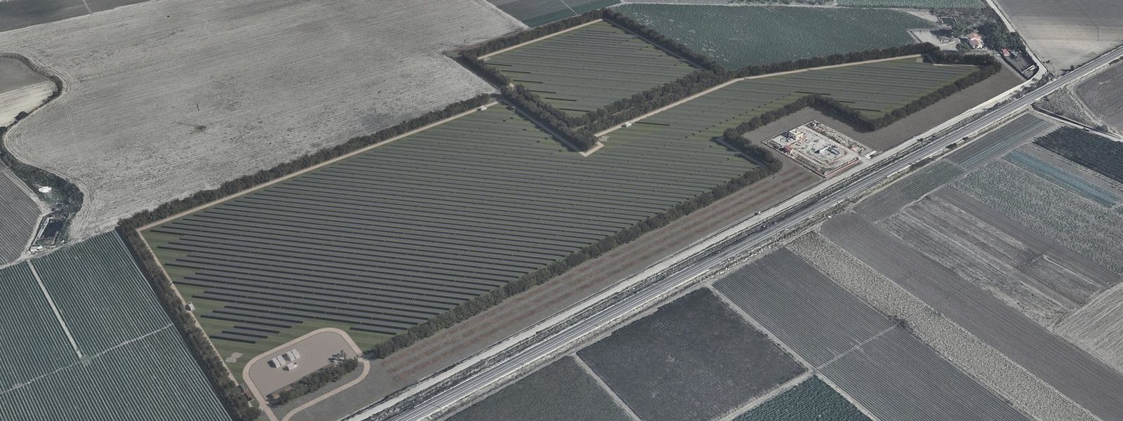 Impianto agrivoltaico, vista aerea